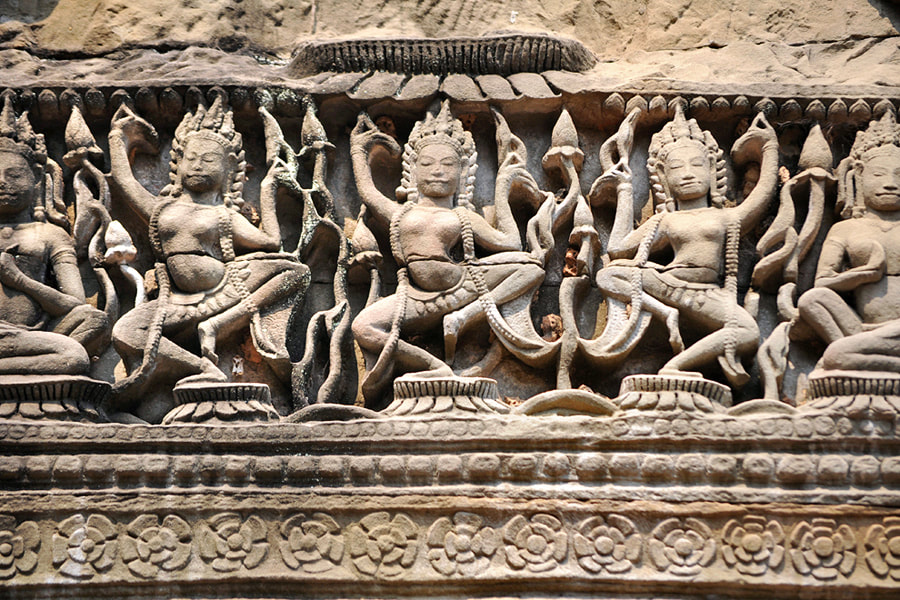 dancing Apsaras at the lintel of southern library