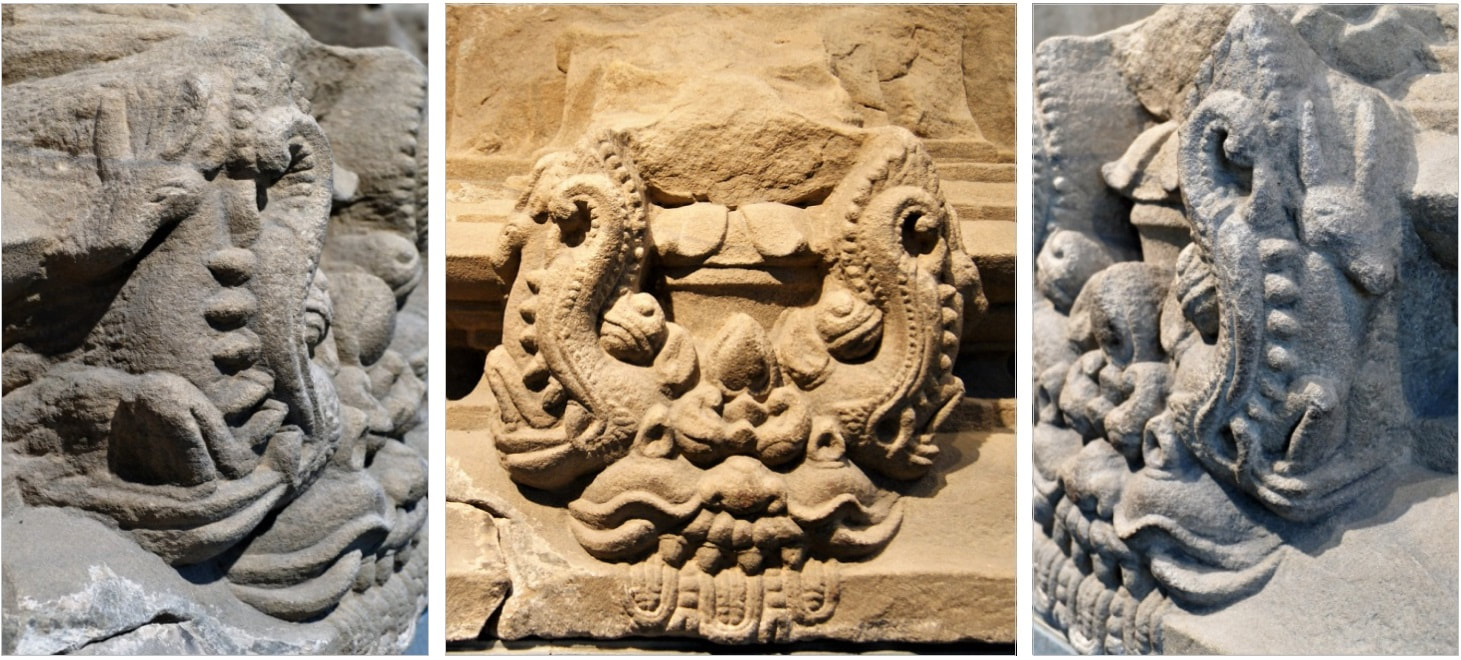 Bild 6.1 – 6.3: Kala mit Makaras (Front- und Seitenansicht) aus Tra Kieu