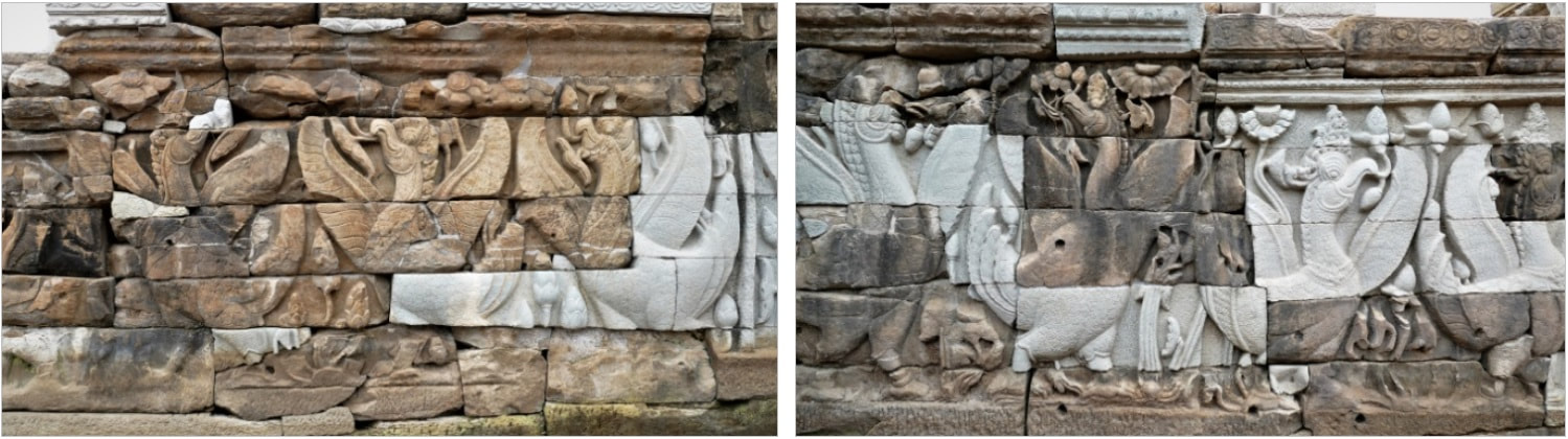 Pier de Baray – Wanddekorationen mit Hamsa-Reliefs 