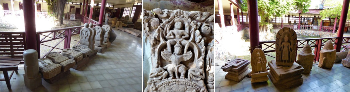 Battambang Provincial Museum – Seimasteine, Garuda-Vishnu-Lintel, Yoni und Finials