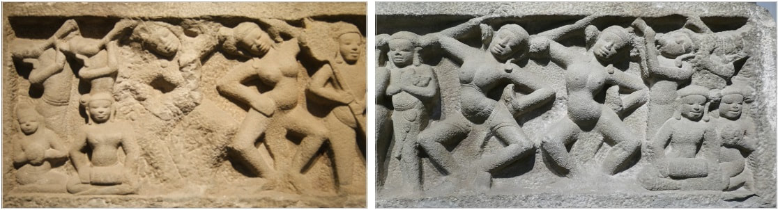 Bild 4.1 & 4.2: Ausschnitte aus dem Relief Höfische Tanzszene 