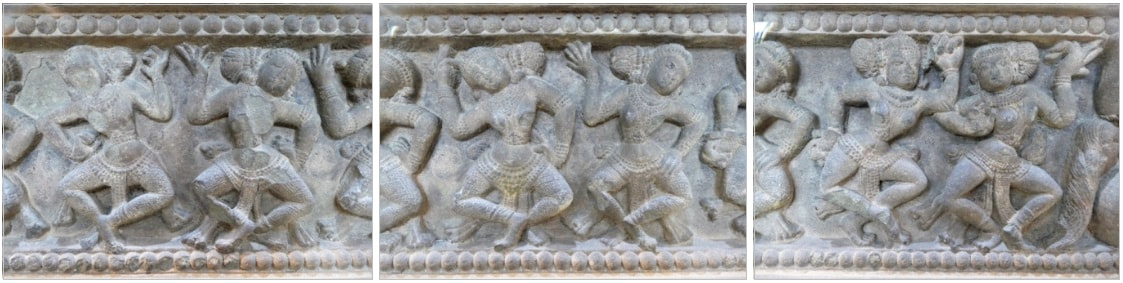 Bild 7.3 – 7.5: Reliefs vom Lingam-Sockel aus Trà Kiêu (7. – 8. Jahrhundert)