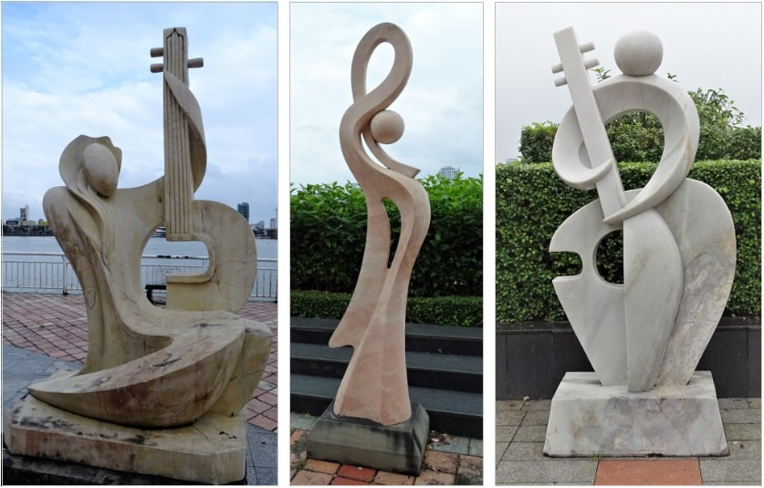 Bild 13, 14 & 15: Skulpturen am Hàn River