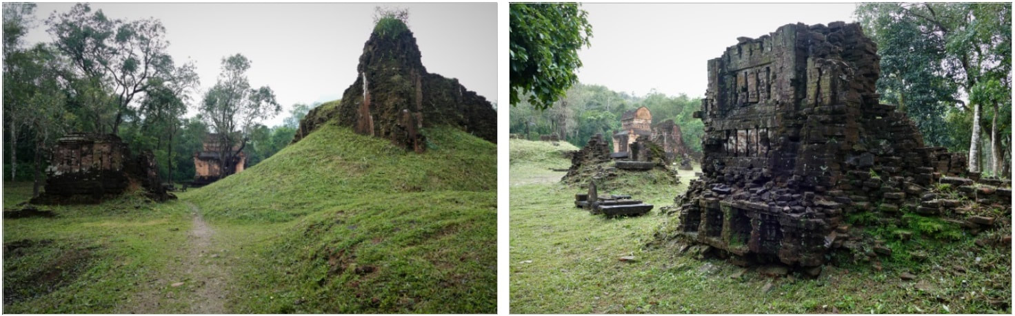 Bild 7.6 & 7.7: zerstörte Tempelbauten der Gruppen F und E 
