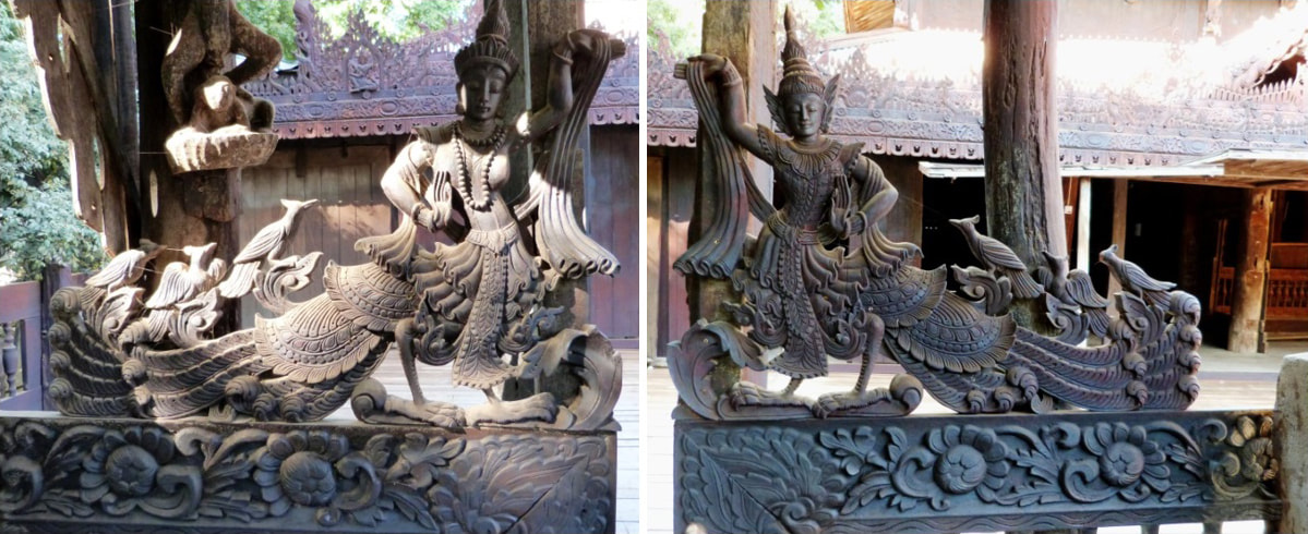 Bild 17 & 18: Nat Taung Kyaung Monastery, Eingangs-Flügel vom Süd-Tor