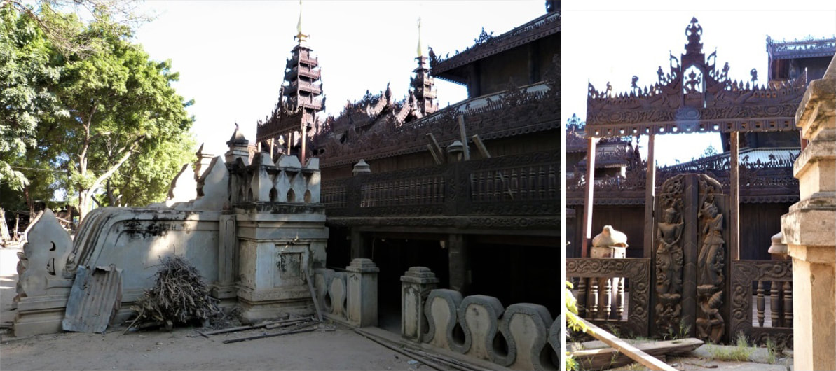 Bild 19 & 20: Nat Taung Kyaung Monastery, Nord-Ansicht und Nord-Tor