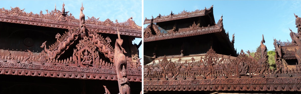 Bild 26 & 27: Nat Taung Kyaung Monastery, Dachverzierungen