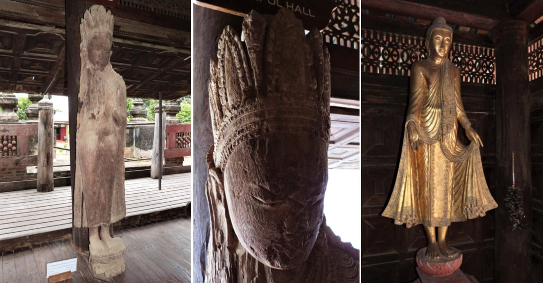 Bild 11, 12 & 13: Yokesone Monastery, Buddha-Statuen