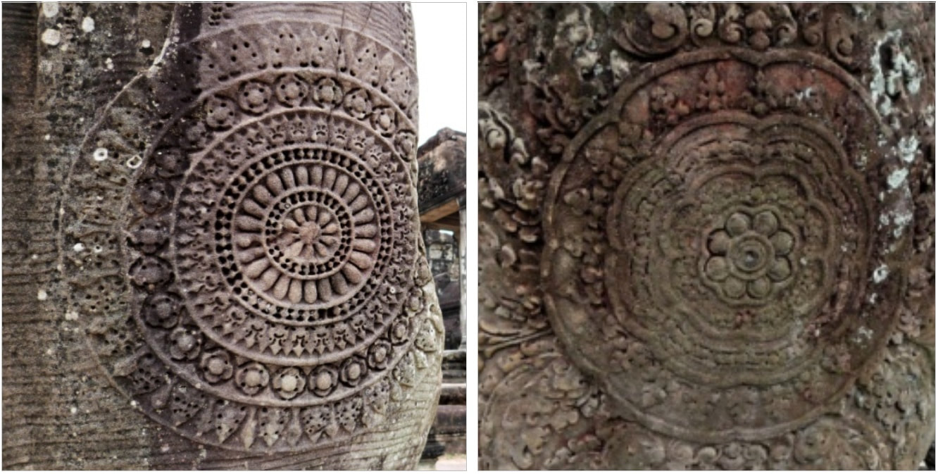 Bild 3.1 & 4.1: Angkor Wat – Chakren (Vergrößerungen)