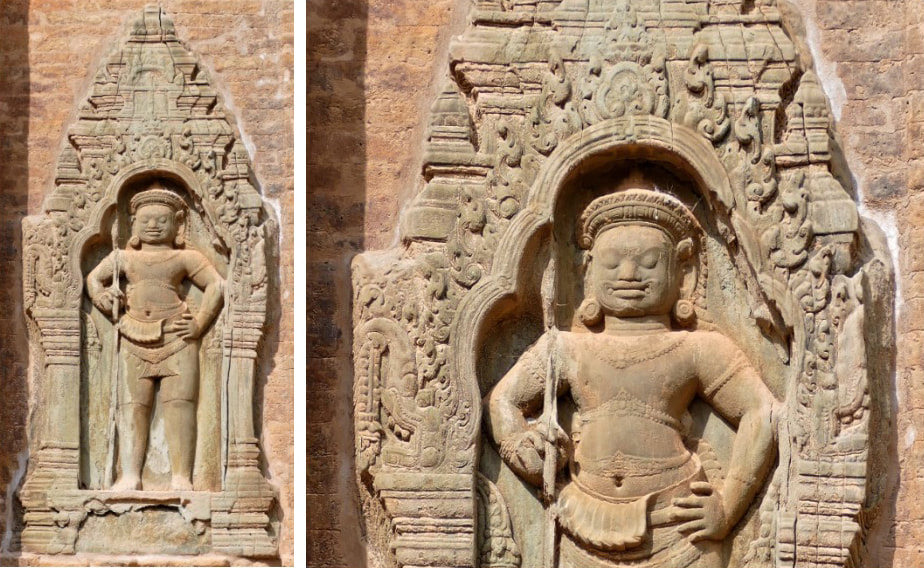 Bild 14.3 – 14.4: Sandsteinreliefs – Göttin und Gott 