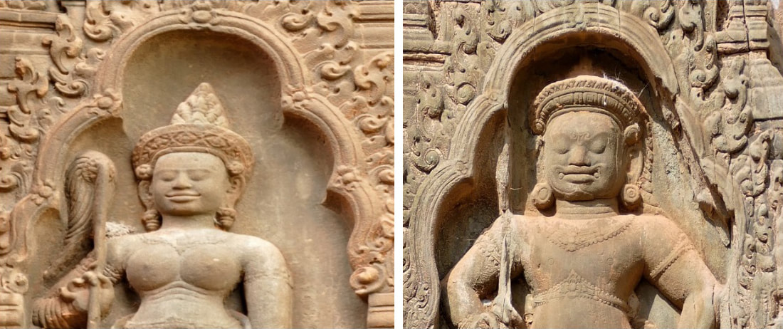 Bild 14.5 – 14.6: Sandsteinreliefs – Göttin und Gott 