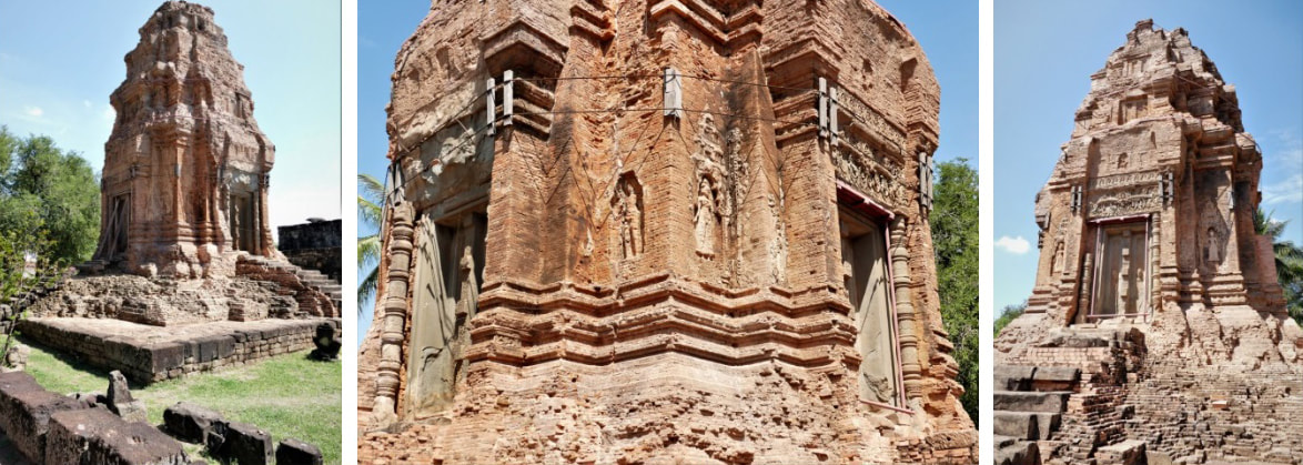 Bild 12.1 – 12.3: Östlicher Prasat vom nördlichen Prasat-Paar in drei Ansichten