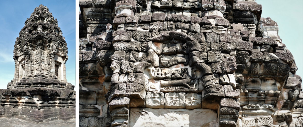 Bild 10: Zentral-Prasat, Gesamtansicht 	Bild 10.1: Vishnu/Shesha-Tympanum