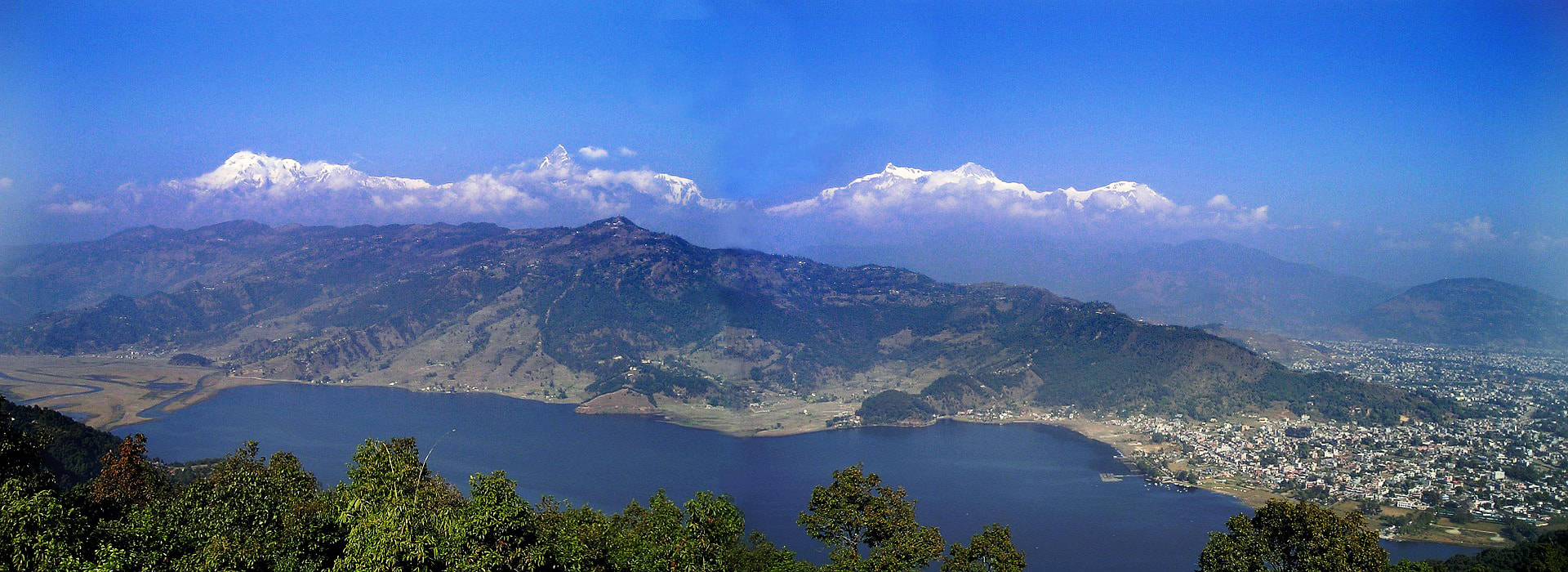 Pokhara at Phewa Lake in Nepal
