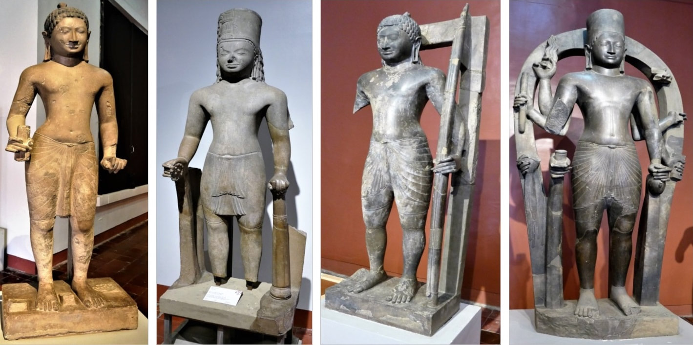 Bild 14, 15, 16 & 17: National Museum Phnom Penh – Statuen vom Phnom Da Tempel 