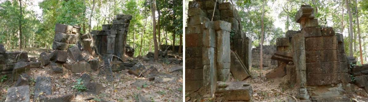 Prasat Kong Phluk:  Süd-Gopuram (Innenansicht) & West-Gopuram (Außenansicht)