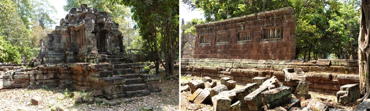 Bild 21 & 22: kreuzförmiger Bau und Mauerteil hinter dem nördlichen Khleang