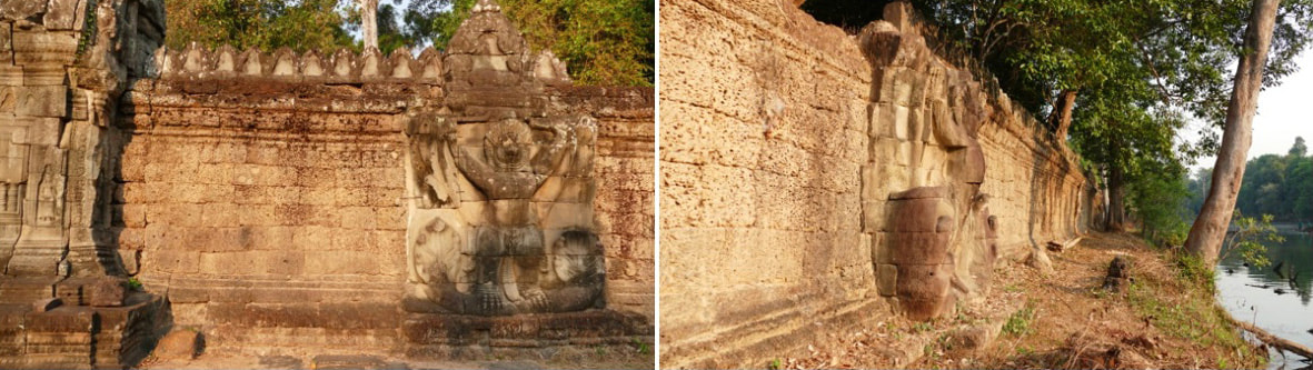 Preah Khan: Ost-Gopuram mit Garuda und nordöstlicher Mauerabschnitt