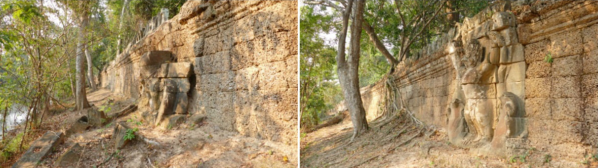Südöstlicher Mauerbereich: fragmentarischer und vollständiger Garuda