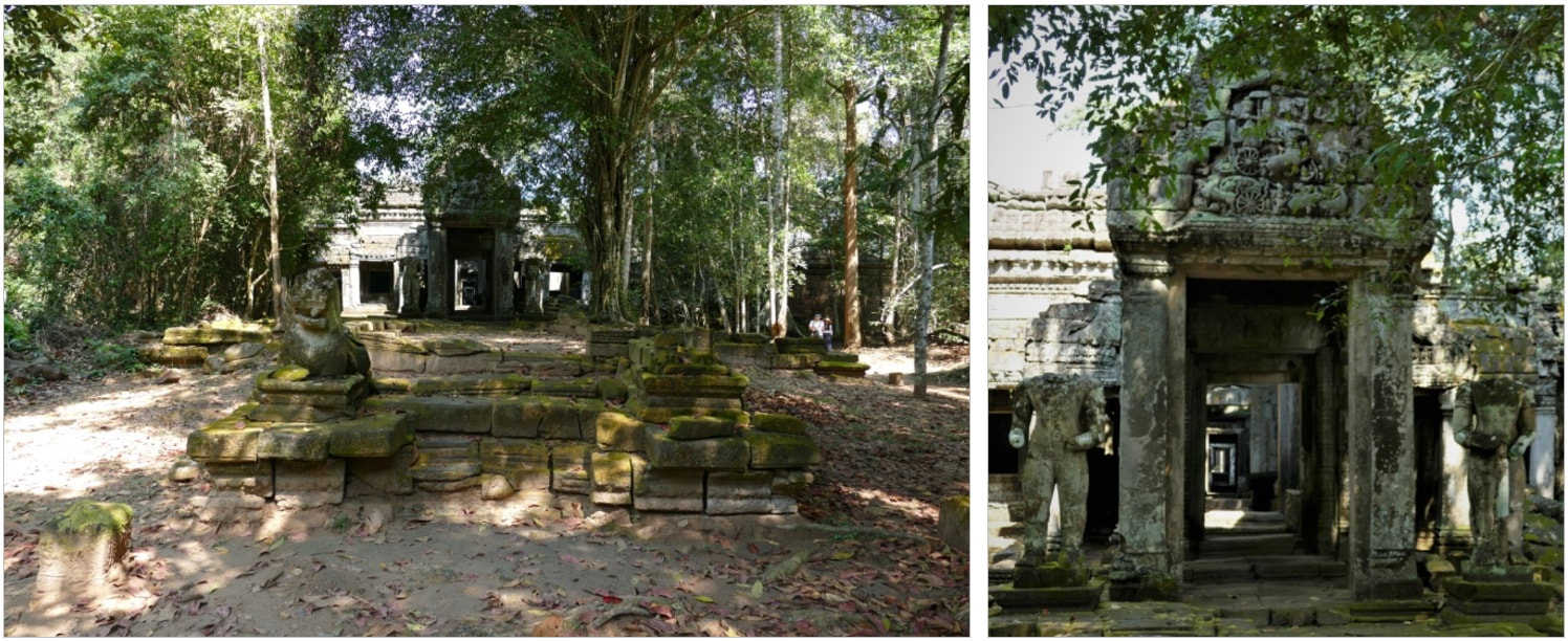 Bild 5 & 5.1: Preah Khan Tempel – Mauerring III Süd-Gopuram