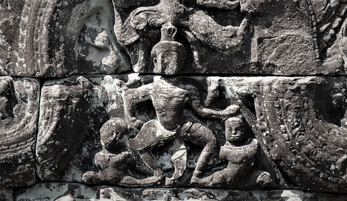 Bild 3.1: Preah Khan Tempel – Vishnu tötet Madhu und Kaitabhu