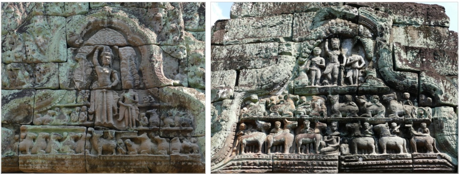 Bild 7.1 & 7.2: Preah Khan Tempel – Tympana Krishna Govardhana