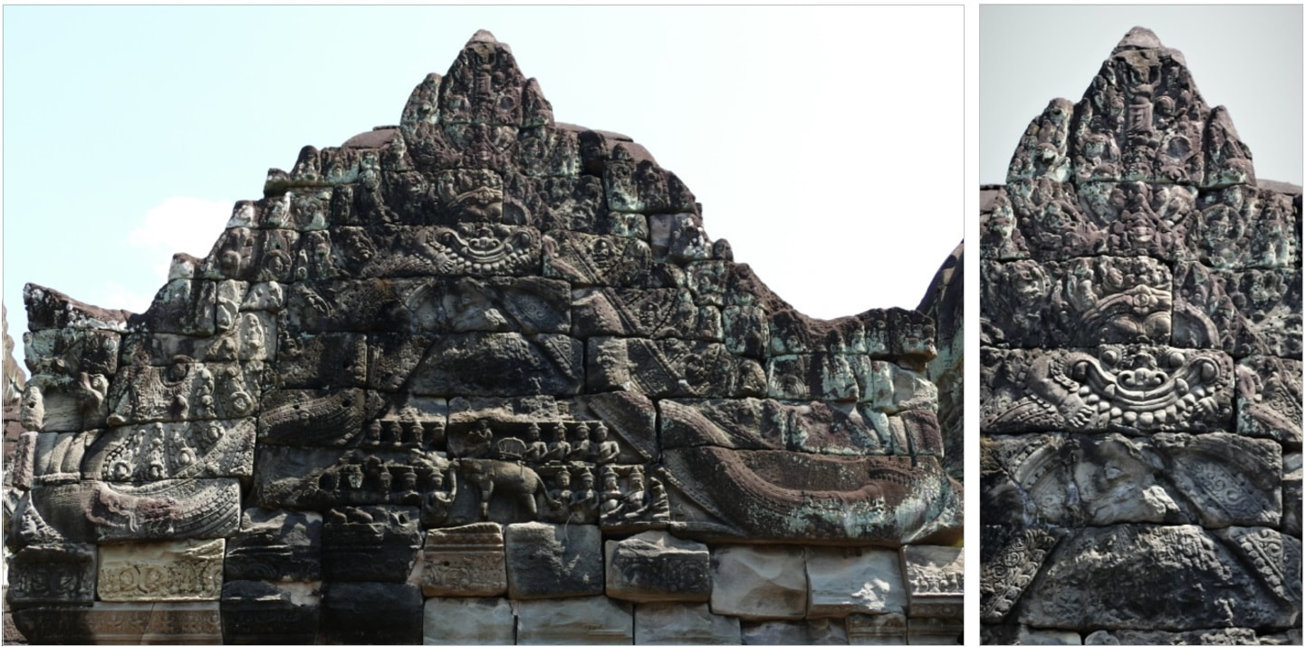 Bild 8 & 8.1: Preah Khan Tempel – Tympanum mit Kala
