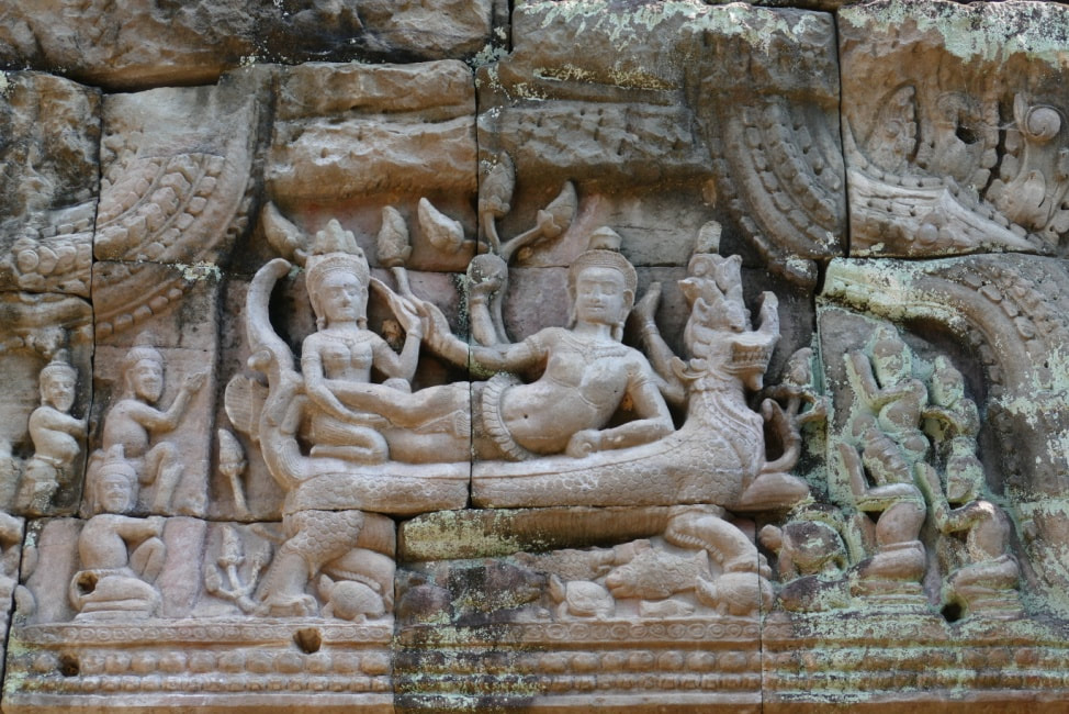 Bild 9: Preah Khan Tempel – Vishnu auf Shesha 