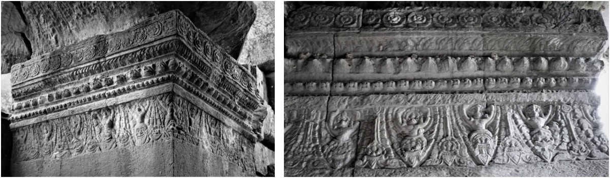 Bild 7 & 7.1: Nord-Gopuram, Innendekoration Wand- und Pfeilerschmuck