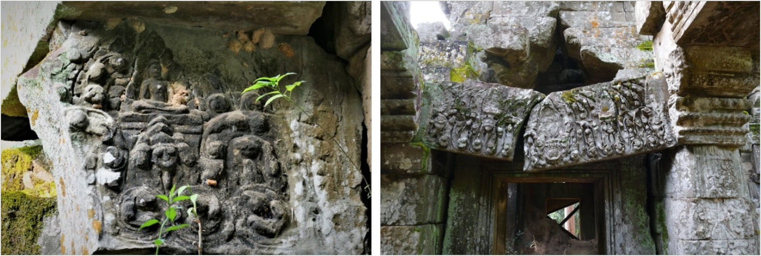 Bild 1 & 2: Türstürze, Mauerring IV Süd-Gopuram