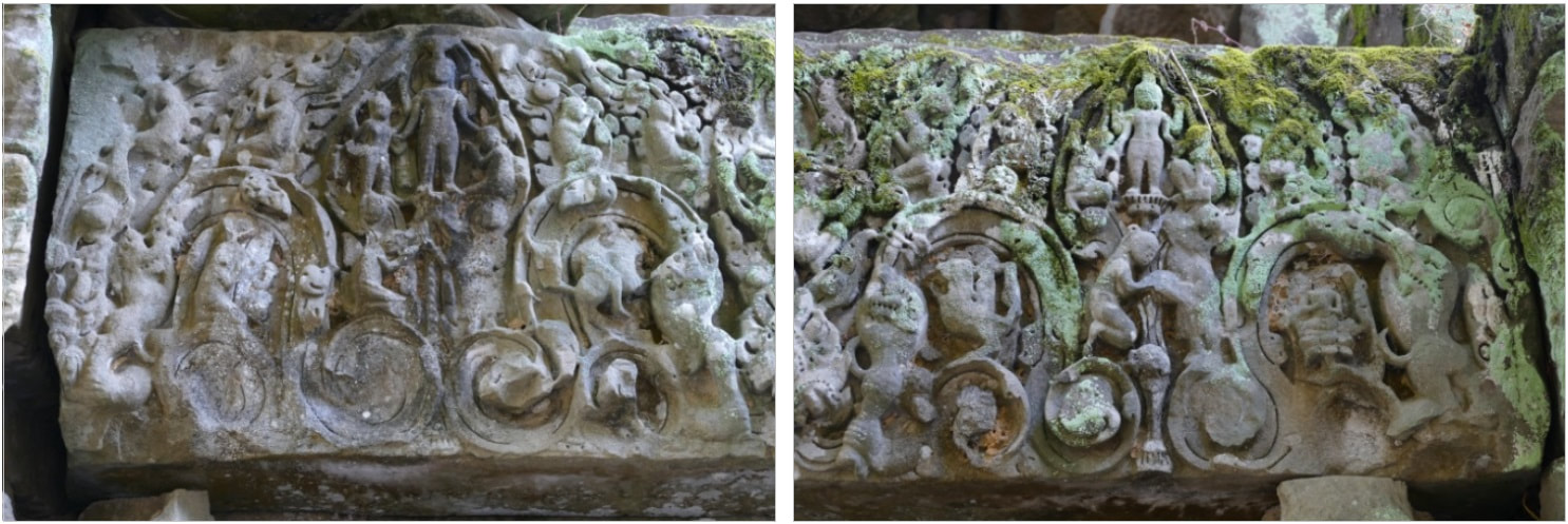 Bild 8.2 & 8.3: Mauerring IV West-Gopuram, Türsturz Gottesbild links und rechts 