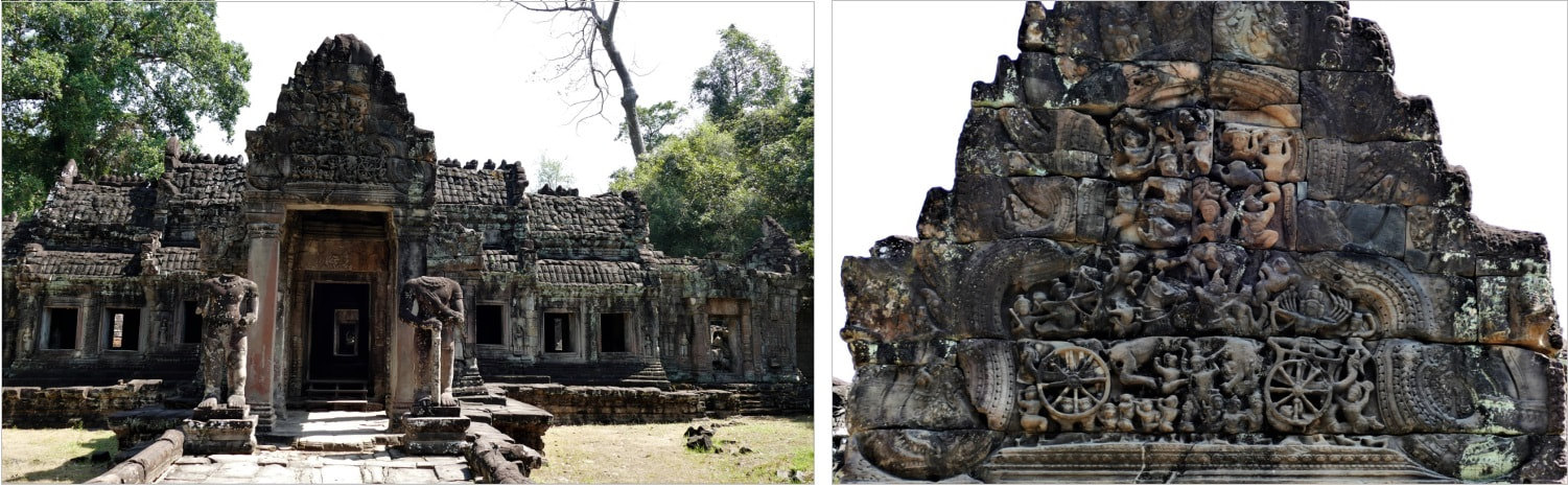 Bild 2 & 2.1: Preah Khan Tempel – West-Gopuram Mauerring III