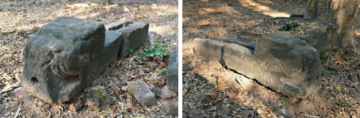 Bild 8.1 & 8.2: Prei Khmeng Tempel – Gargoyle in zwei Ansichten