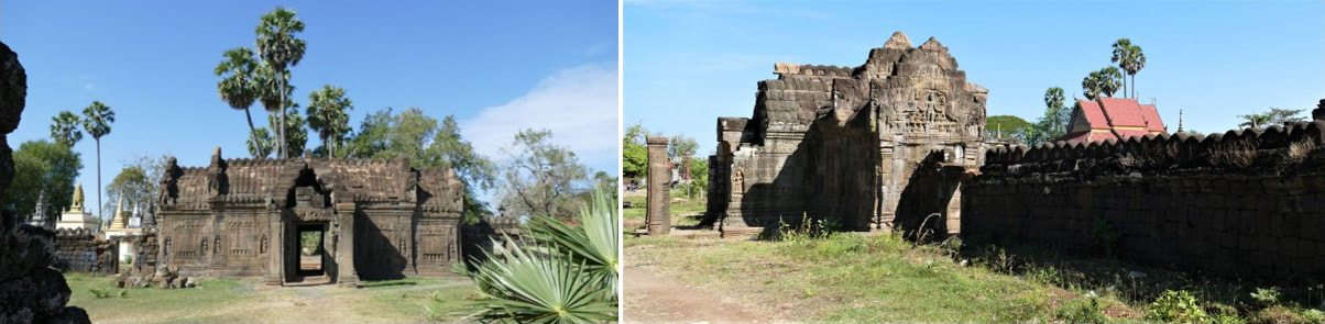 Bild 13 & 14: Gopuram West III Innenansicht und Außenansicht mit Mauerpartie 