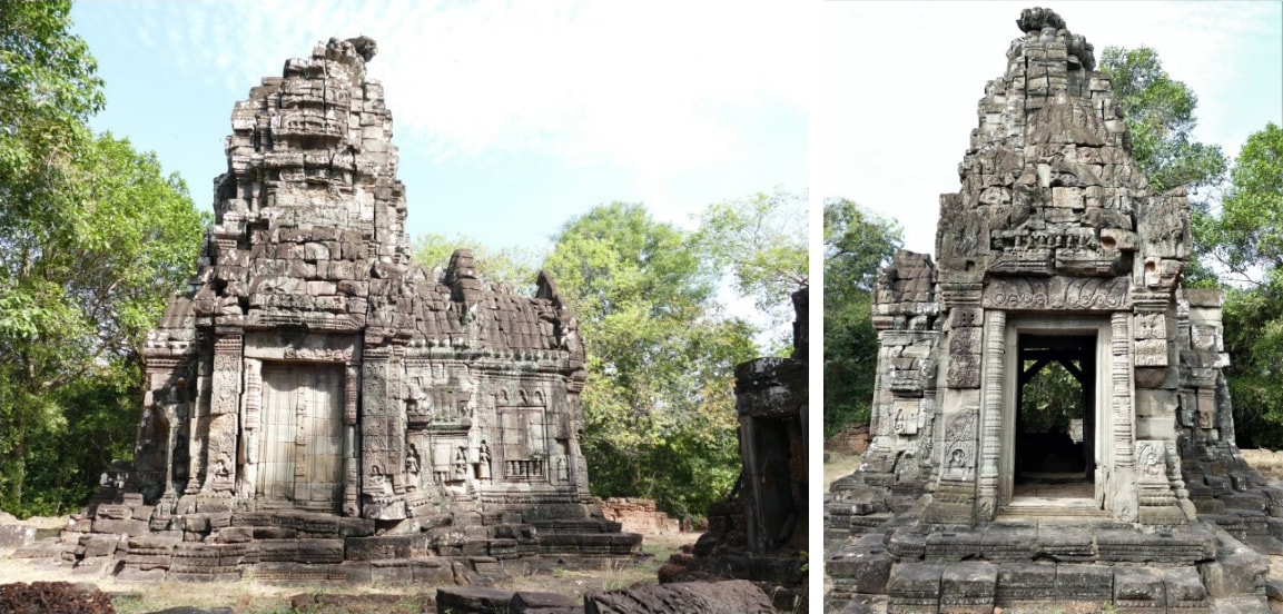 Bild 2 & 2.1: Prei Tempel – Haupttempel, Südansicht und Ostansicht