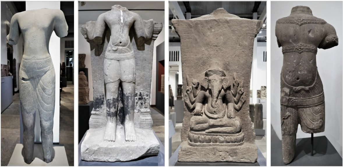 Vishnu-Statue – Brahmanic Stela (front and back) – Male Deity