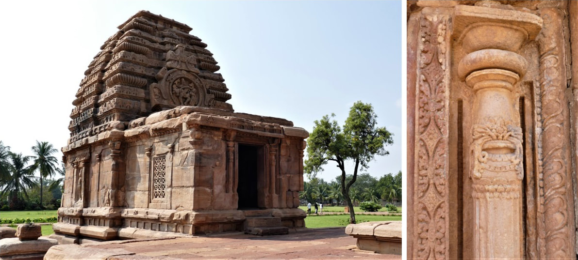 Bild 20 & 21: Pattadakal – Jambulinga Tempel und Eingangspfeiler