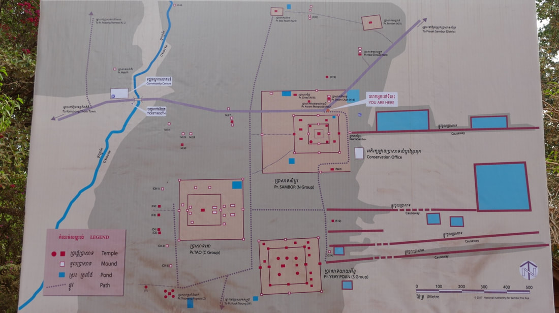 Karte am Parkplatz von Sambor Prei Kuk