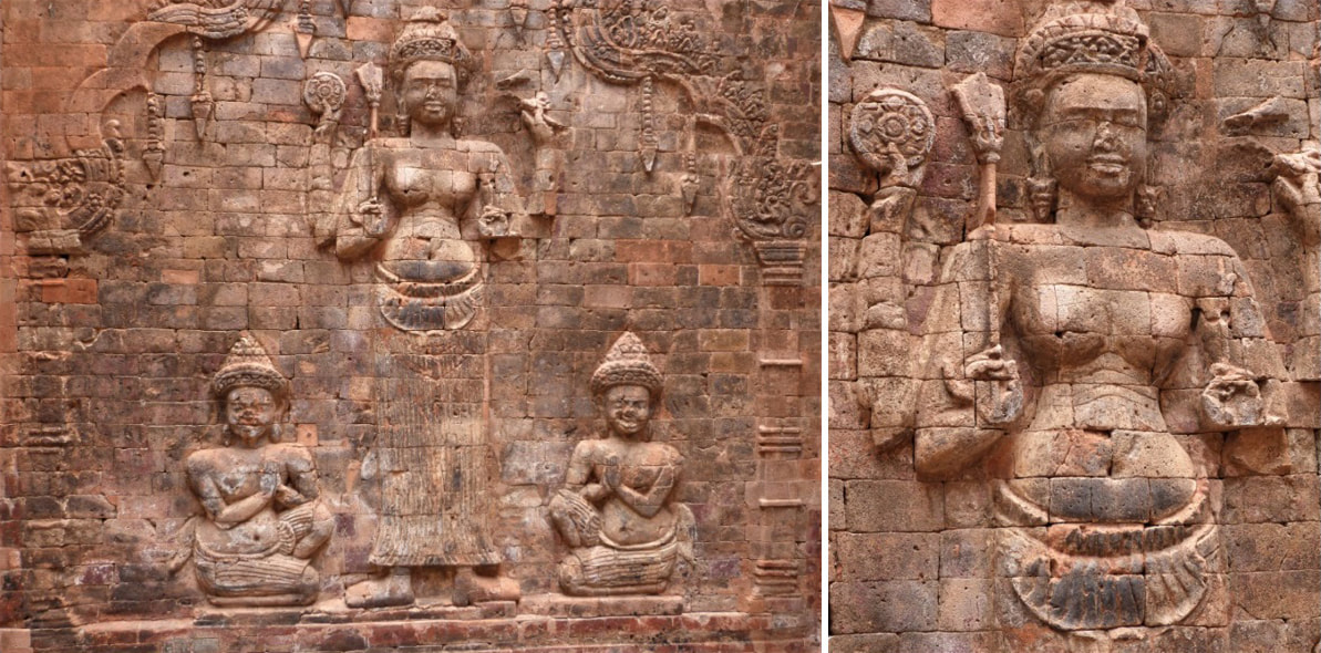 Bild 10 & 11: Angkor-Gebiet (Siem Reap) Prasat Kravan – Lakshmi 