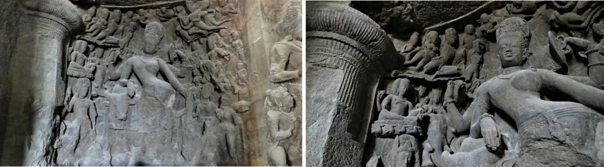 Bild 21 & 22: Elephanta – Ardhanarishvara
