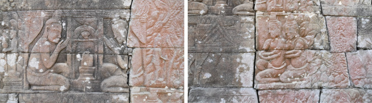 Bild 15 & 16: Banteay Chhmar Tempel, nordwestliche Außengalerie
