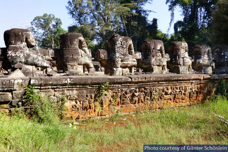 reliefs at the southern embankment of Preah Khan's eastern causeway