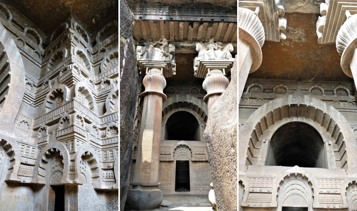 Chaitya der Bedse Höhlen: Fassade mit Chandrasalas 