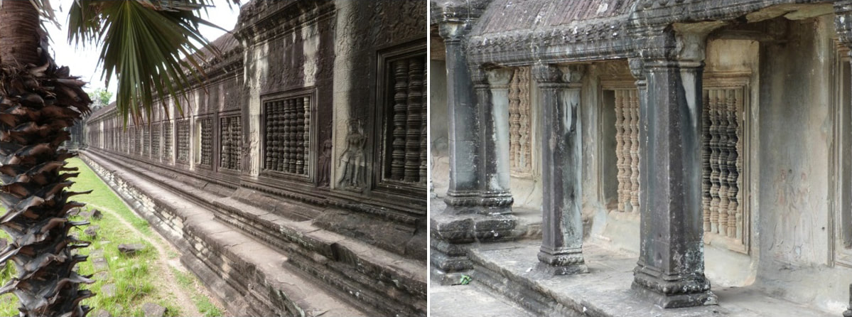 Bild 10 & 11: Angkor Wat – äußere Galerie, Innenseite