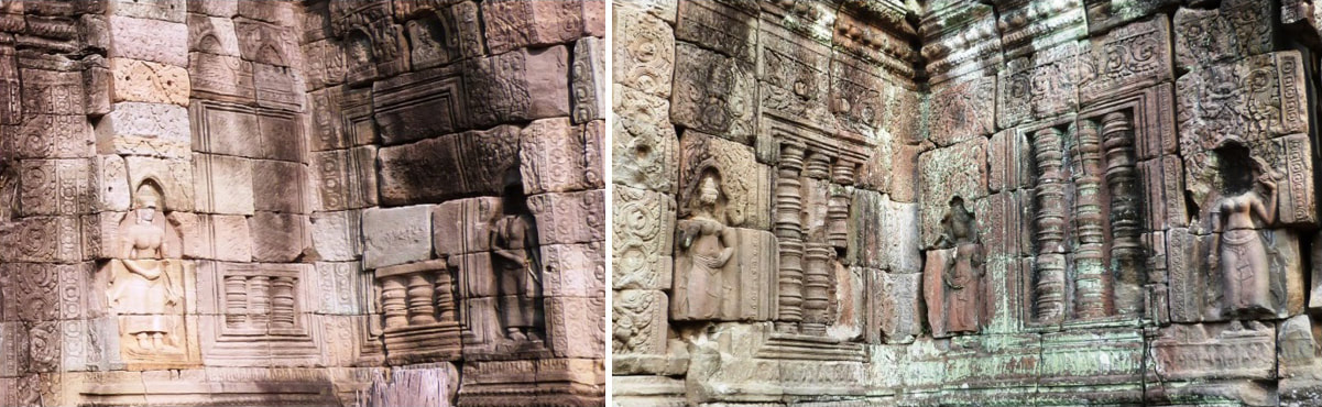 Bild 23 & 24: Prasat Banteay Thom (Ost-Tor, Detailansichten)