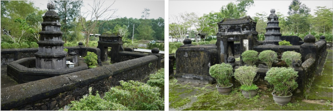Bild 1.3 & 1.4: Grabmal vom Zen-Meister Nguyen Thieu (Süd & West-Ansicht) 