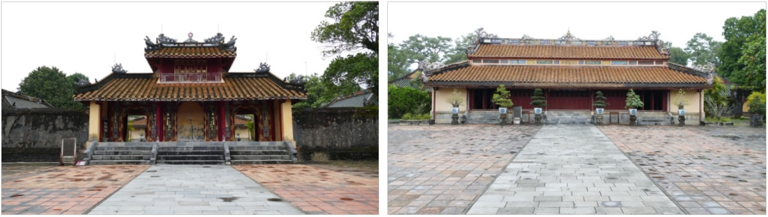Bild 3.4 & 3.5: Königsgrab Minh Mang – Tor und Tempel