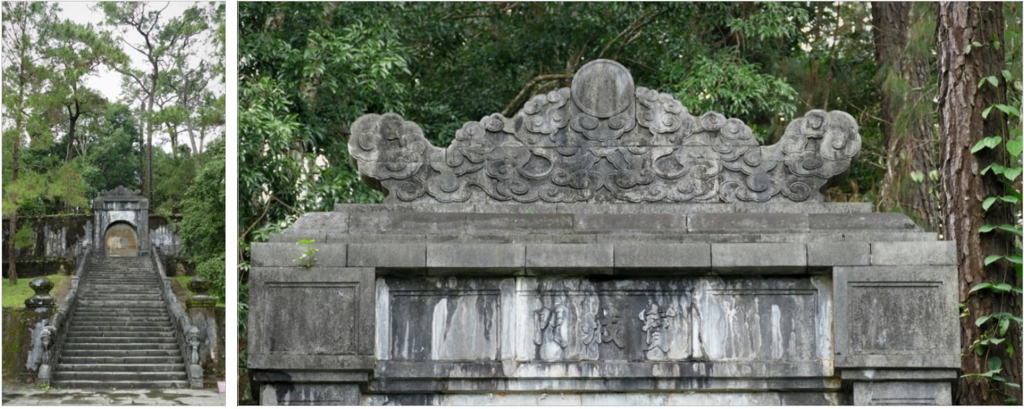 Bild 3.8 & 3.9: Königsgrab Minh Mang – Aufgang zur Wallmauer 