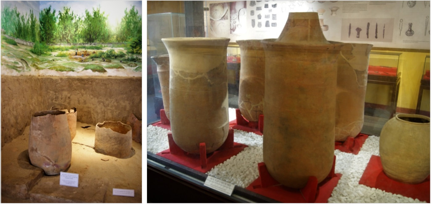 Bild 2.2 & 2.3: HOI AN – MUSEUM OF SA HUYNH CULTURE Vitrine & Urnen