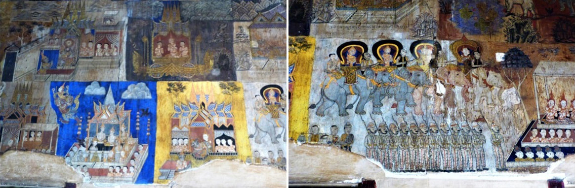 Wat Bo: Wandmalereien im Alten Tempel